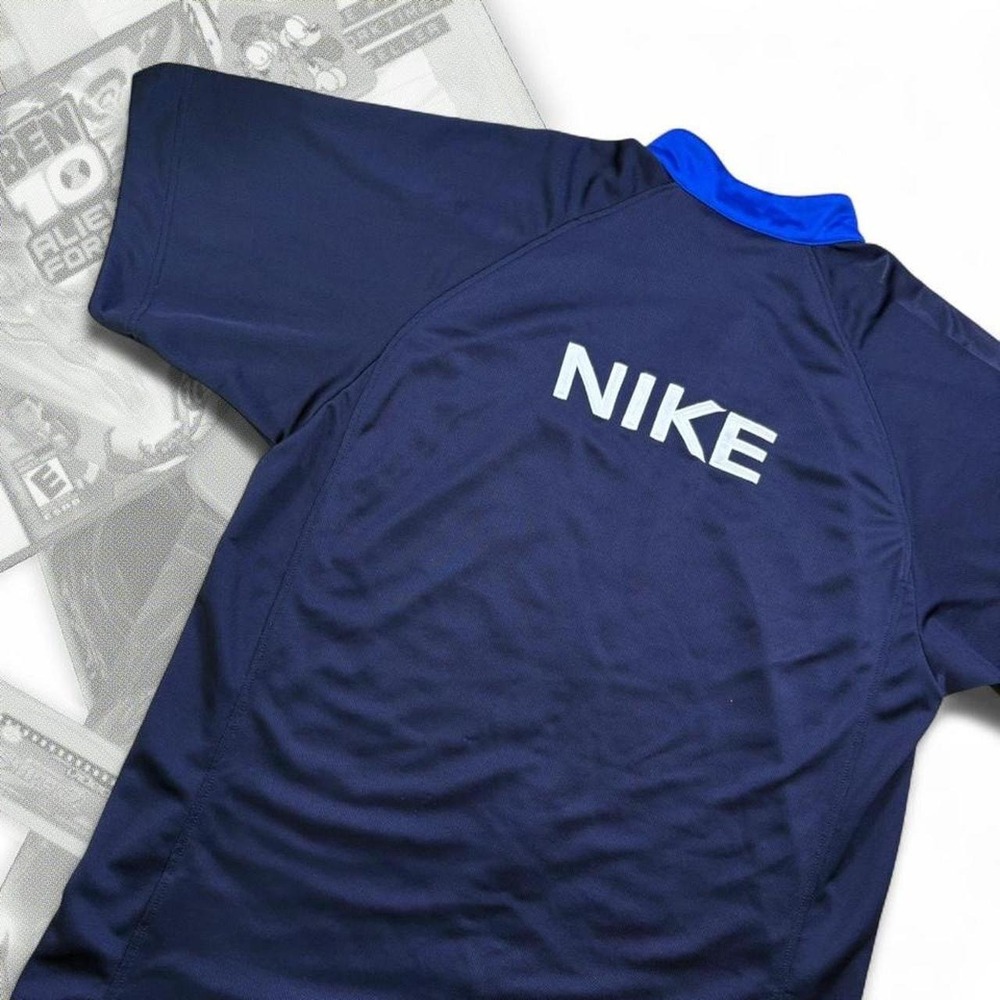 Vintage 90s Nike Team Blue Zip Up Basketball Warm Up Jersey Mens Large